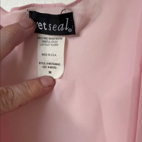 Wet Seal Pink Draped Lace Hem Tank Y2K - Picture 2 of 2